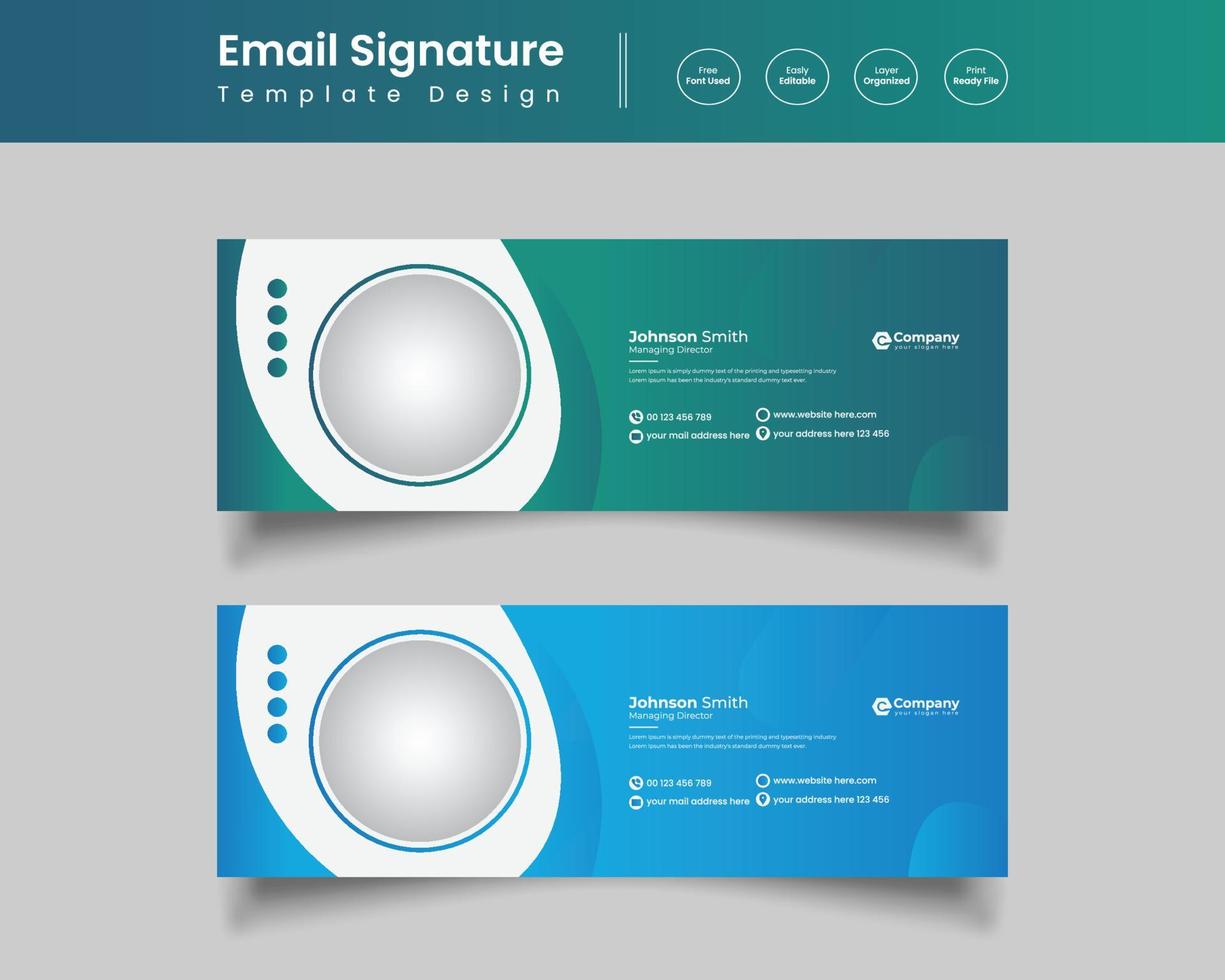 Modern Email Signature Template Design vector