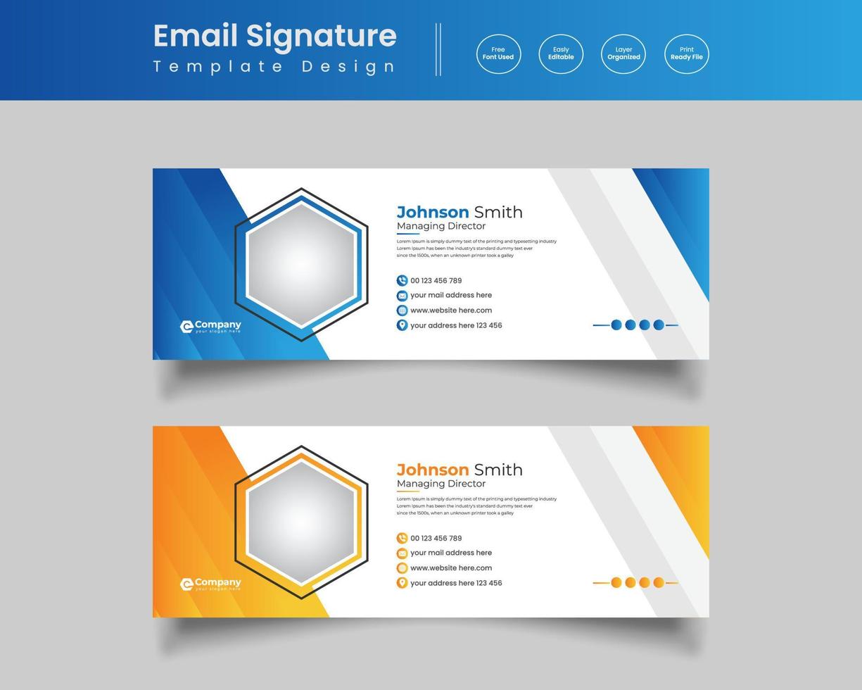 Modern Email Signature Template Design vector