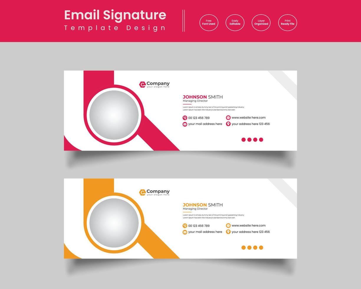 Corporate Business Email Signature Template Design, Web footer design vector