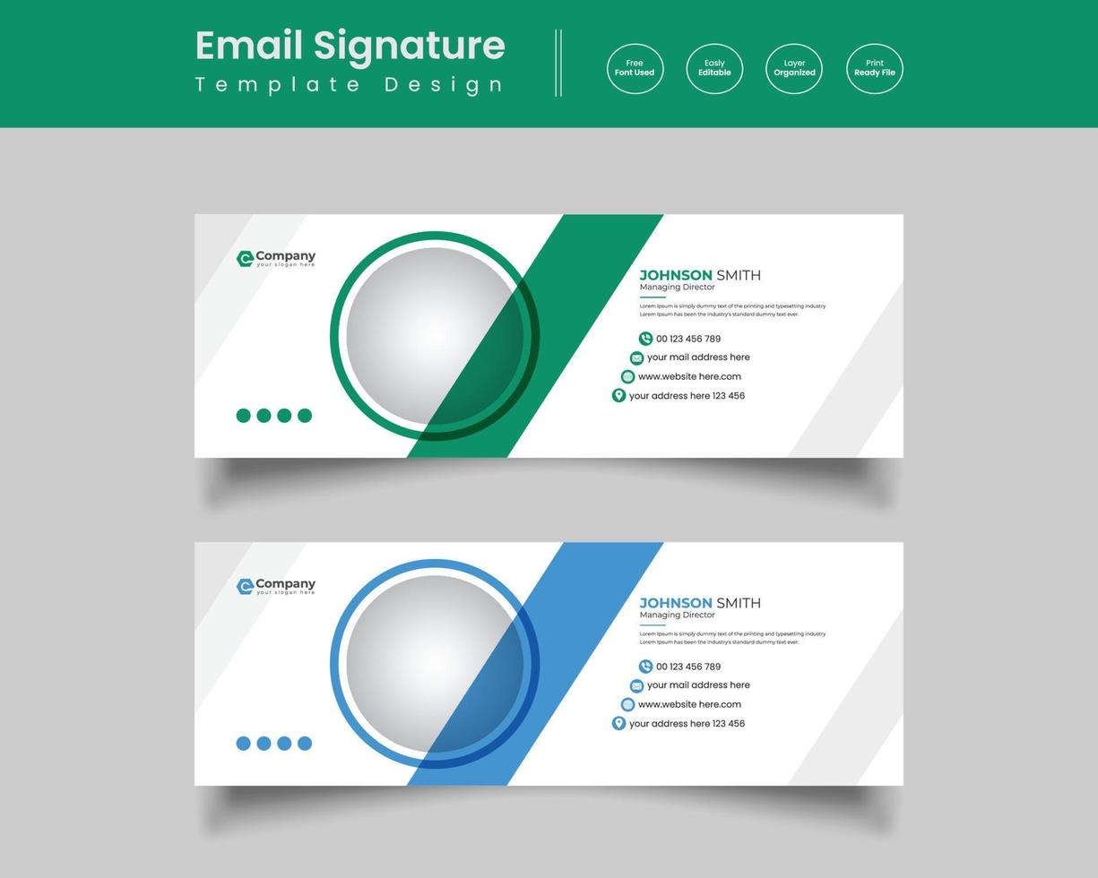 Corporate Business Email Signature Template Design, Web footer design vector