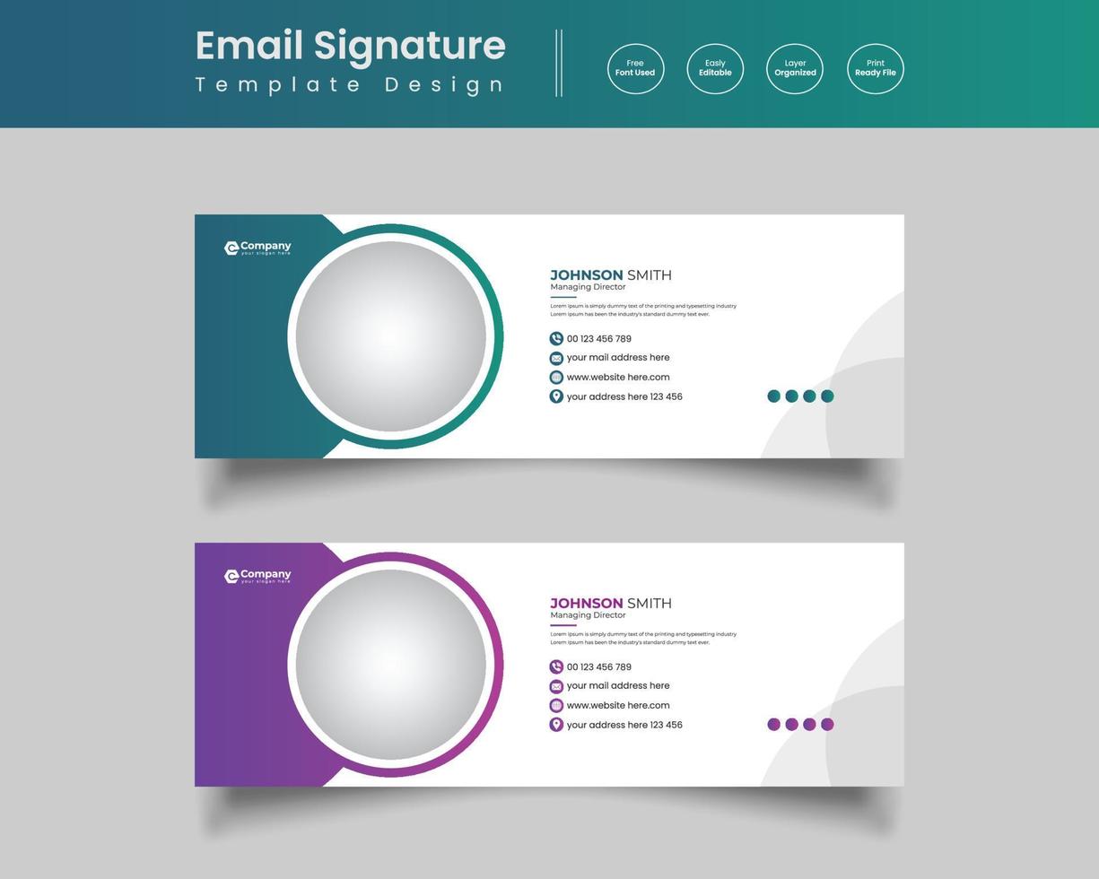 Corporate Business Email Signature Template Design, Web footer design vector