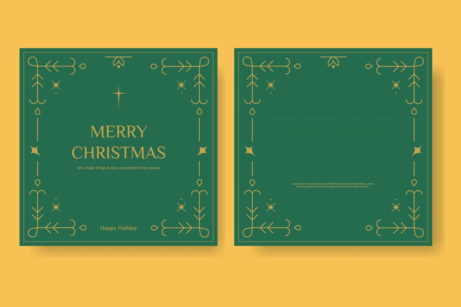 Ready To Print Merry Christmas Greeting Card and Happy Holidays Design Vector Elegant for Company and Corporate