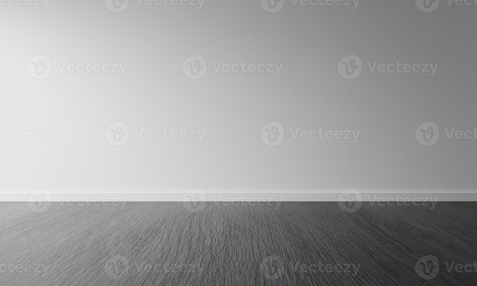 Empty room with dark brown wooden floor or desktop background. Tabletop for advertising and copy space. Architecture and interior concept. 3D illustration rendering photo