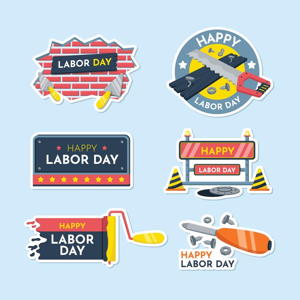 Labor Day Sticker Pack vector