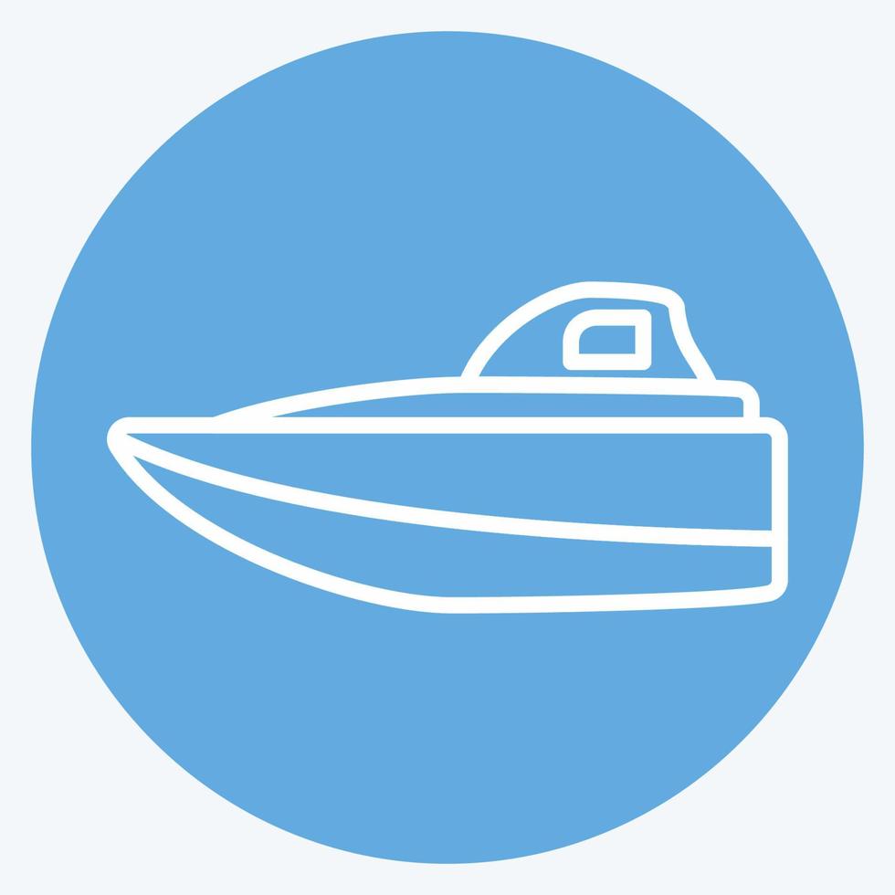 Icon Speed Boat - Blue Eyes Style - Simple illustration,Editable stroke vector