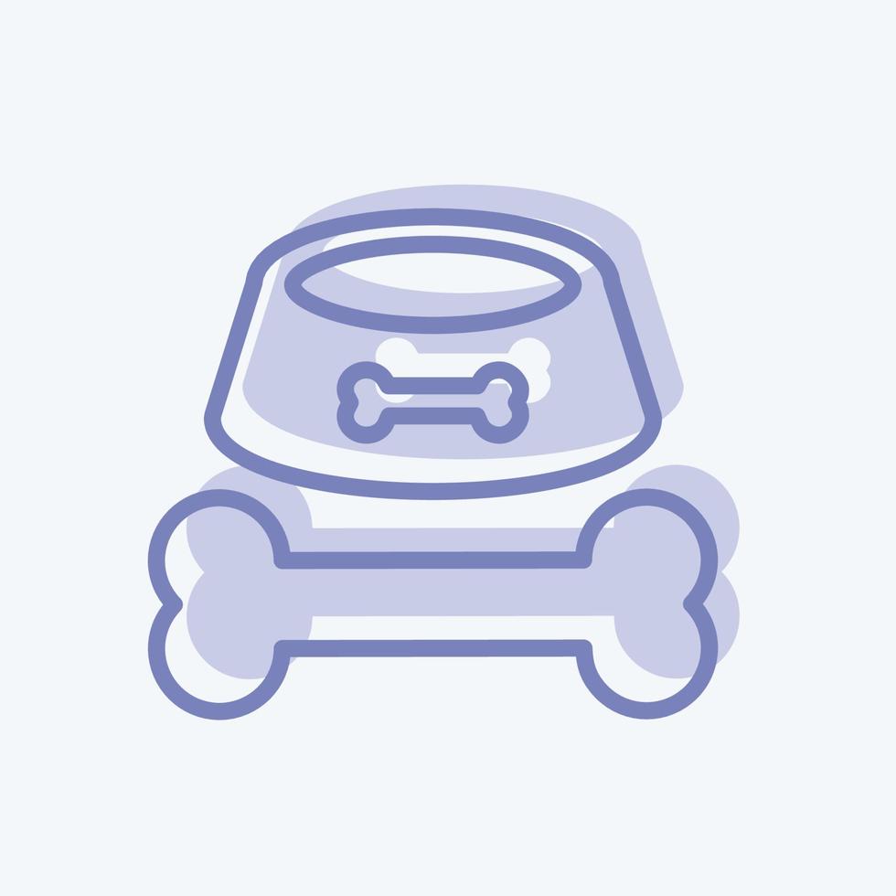 Icon Bone and leash - Two Tone Style - Simple illustration,Editable stroke vector