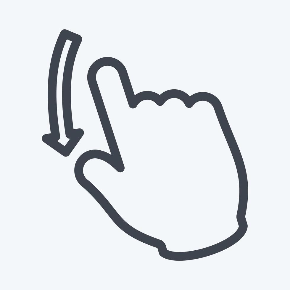 Icon Swipe Down - Line Style - Simple illustration,Editable stroke vector