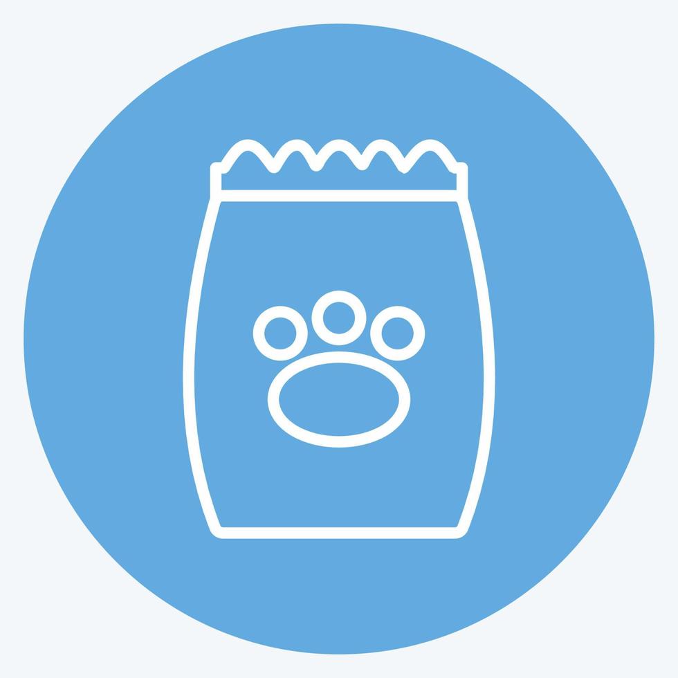 icono de comida para mascotas i - estilo ojos azules - ilustración simple, trazo editable vector