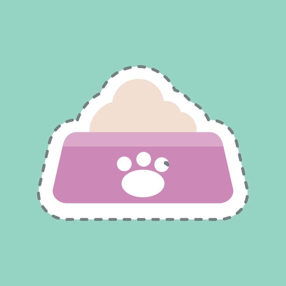 Sticker Cat Food - Line Cut - Simple illustration,Editable stroke vector