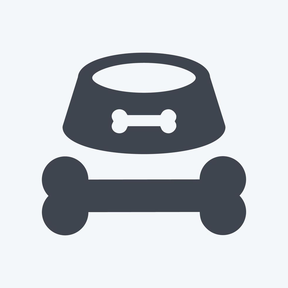 Icon Bone and leash - Glyph Style - Simple illustration,Editable stroke vector