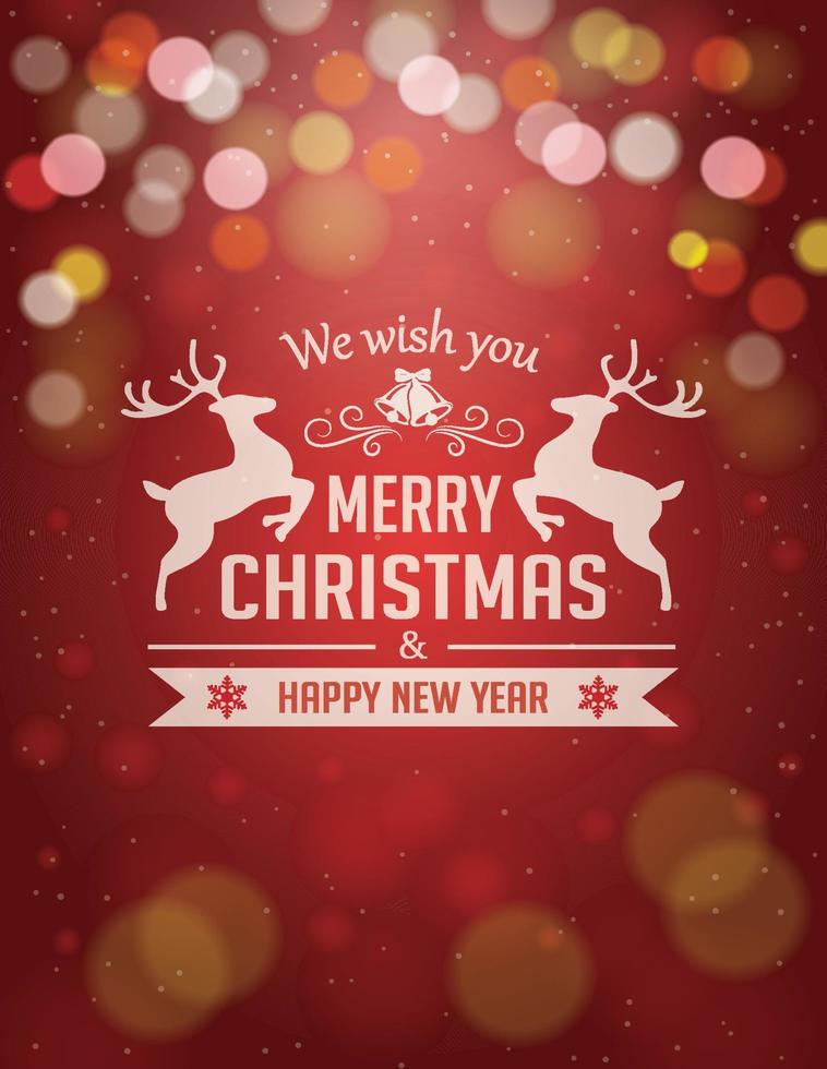 Christmas Greetings Typography on Red Background vector