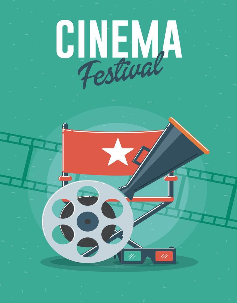 festival de cine para folletos, carteles y pancartas de películas. vector