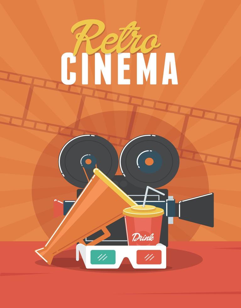 cine retro. se puede utilizar para folletos, carteles y pancartas vector