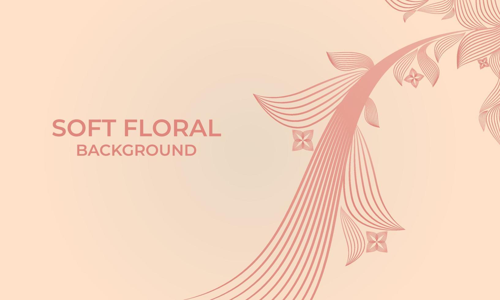 soft color line floral ornament shape background vector