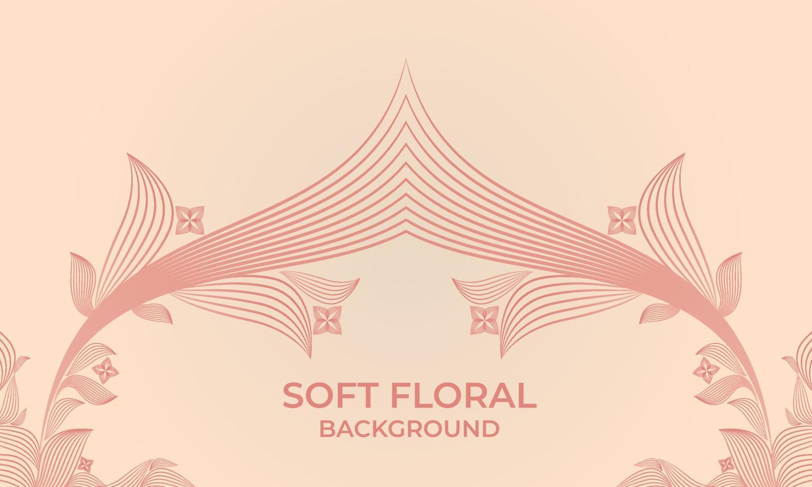 soft color line floral ornament shape background vector