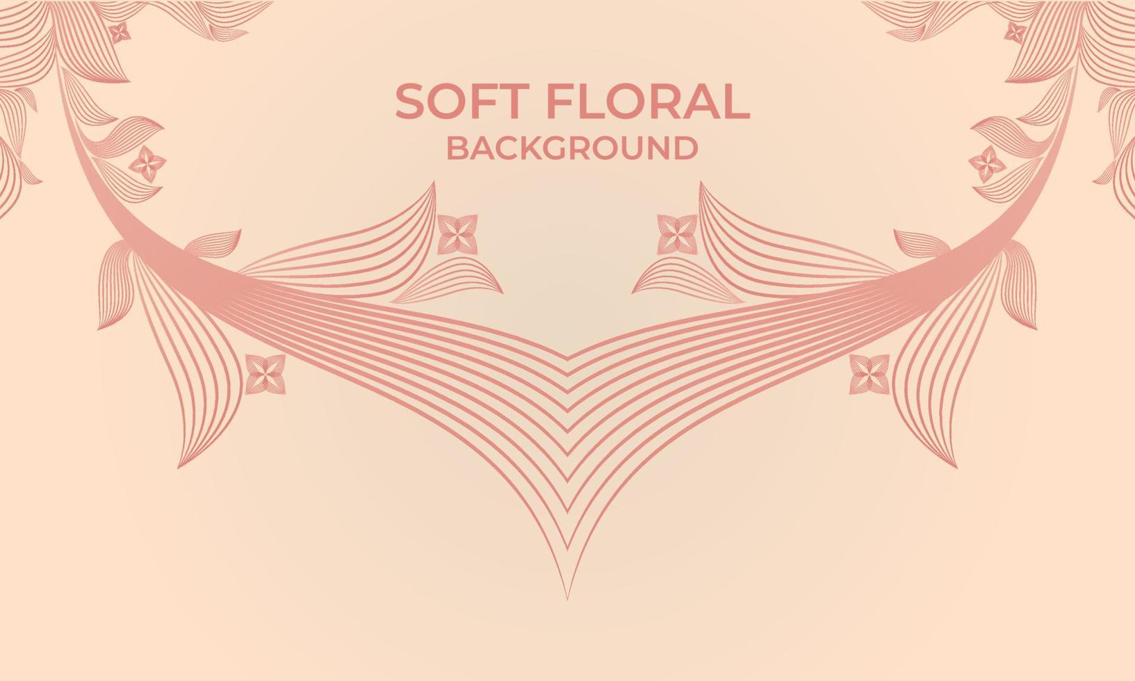 soft color line floral ornament shape background vector
