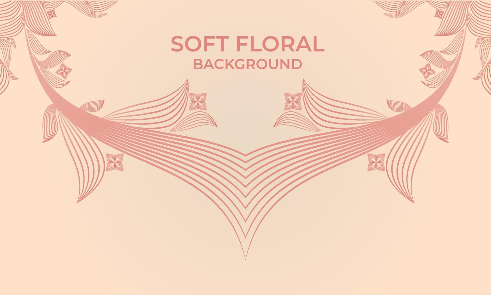 soft color line floral ornament shape background vector