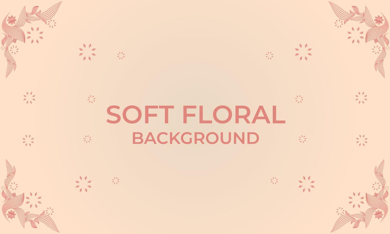 soft color line floral ornament shape background vector