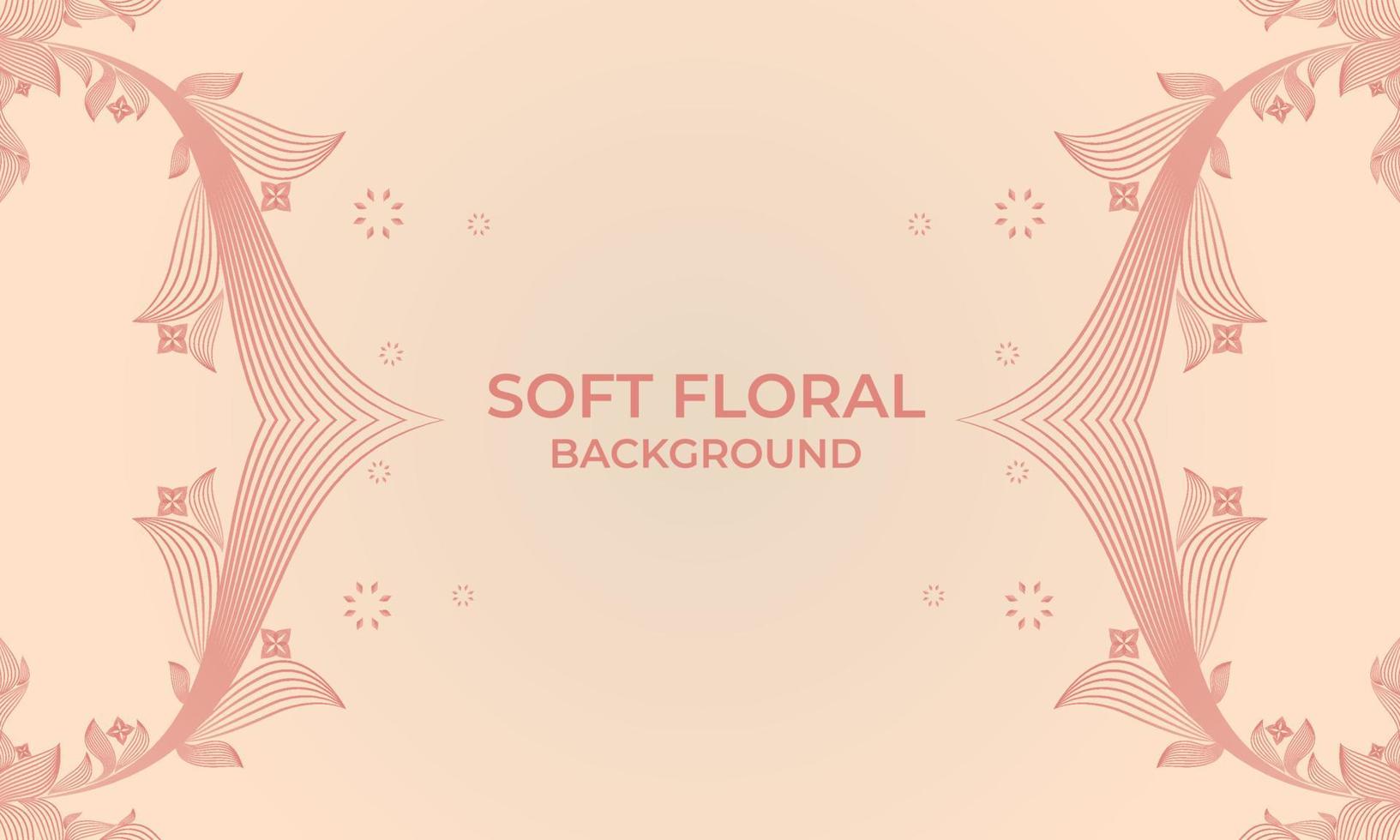 soft color line floral ornament shape background vector