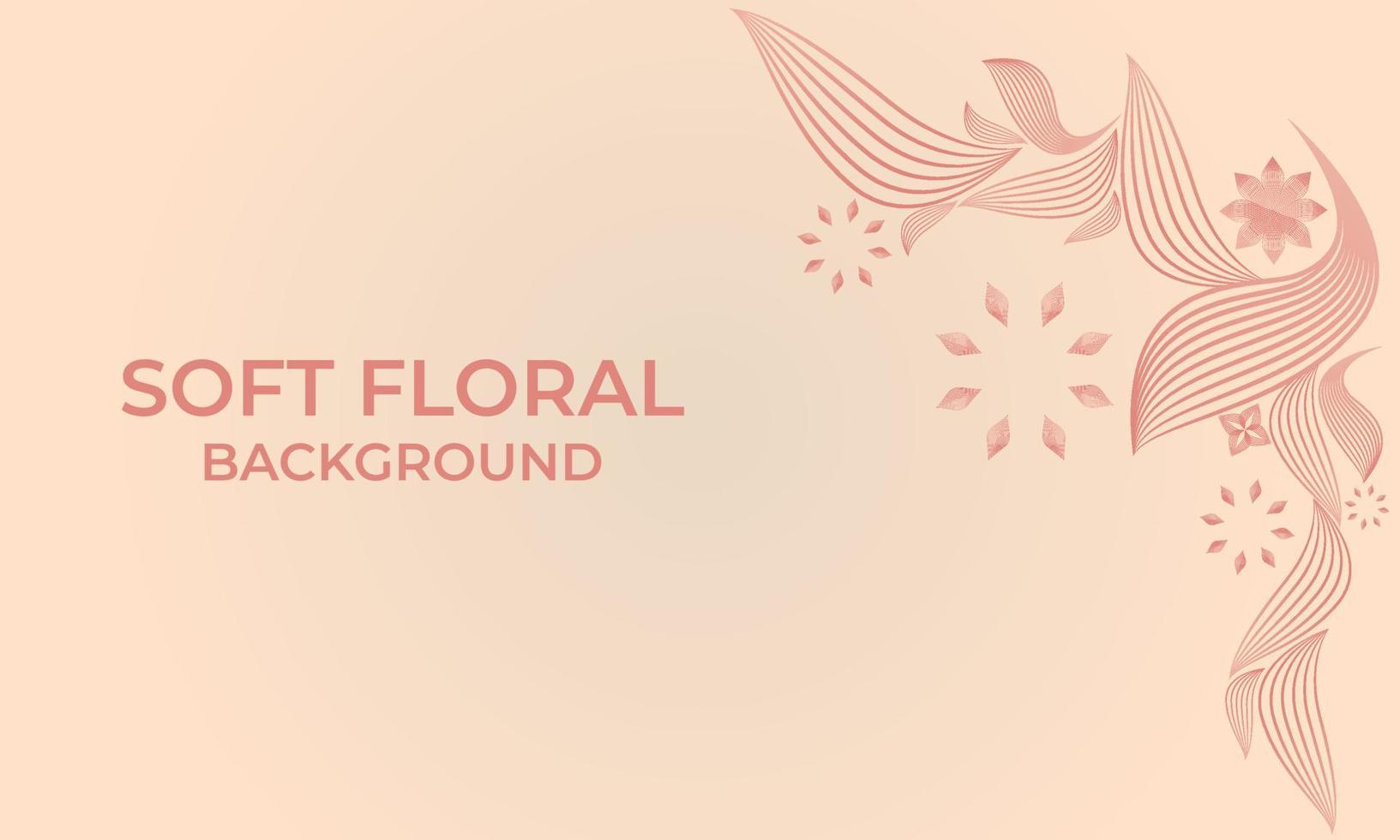 soft color line floral ornament shape background vector