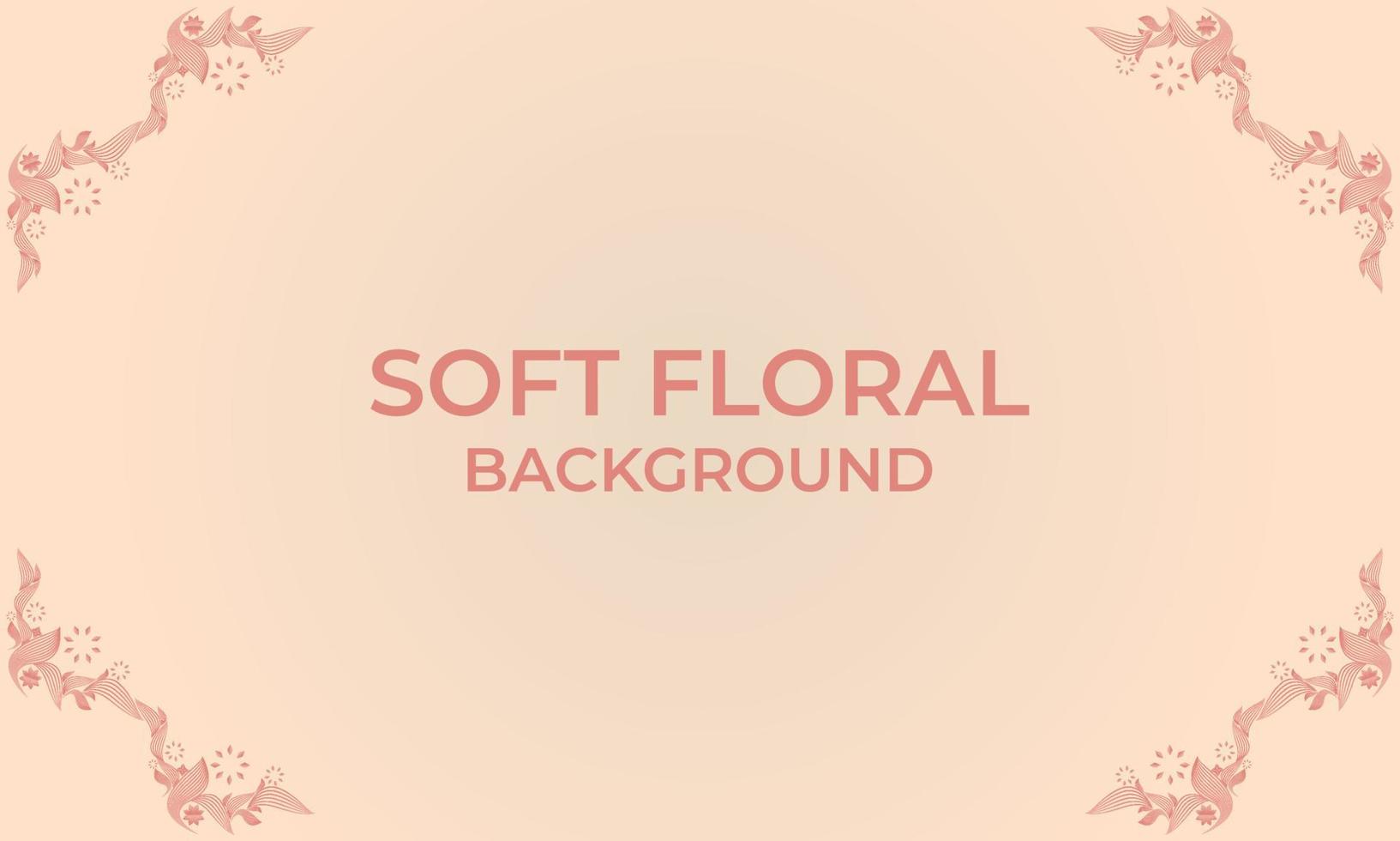 soft color line floral ornament shape background vector