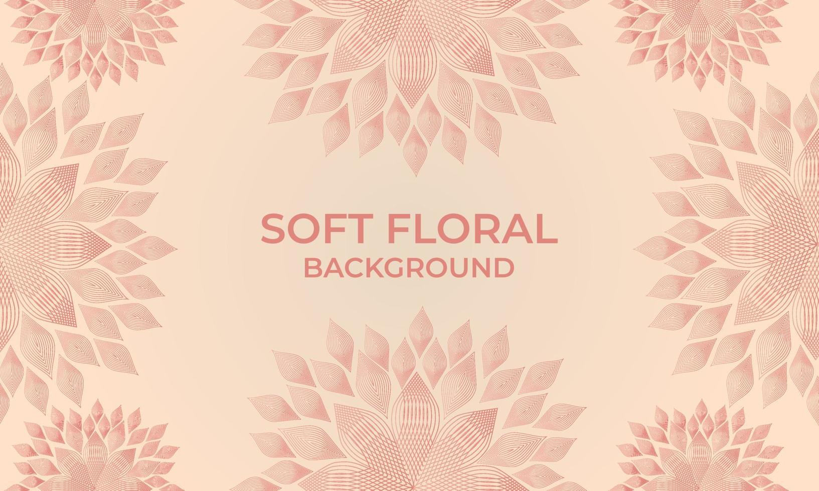 soft color line floral ornament shape background vector