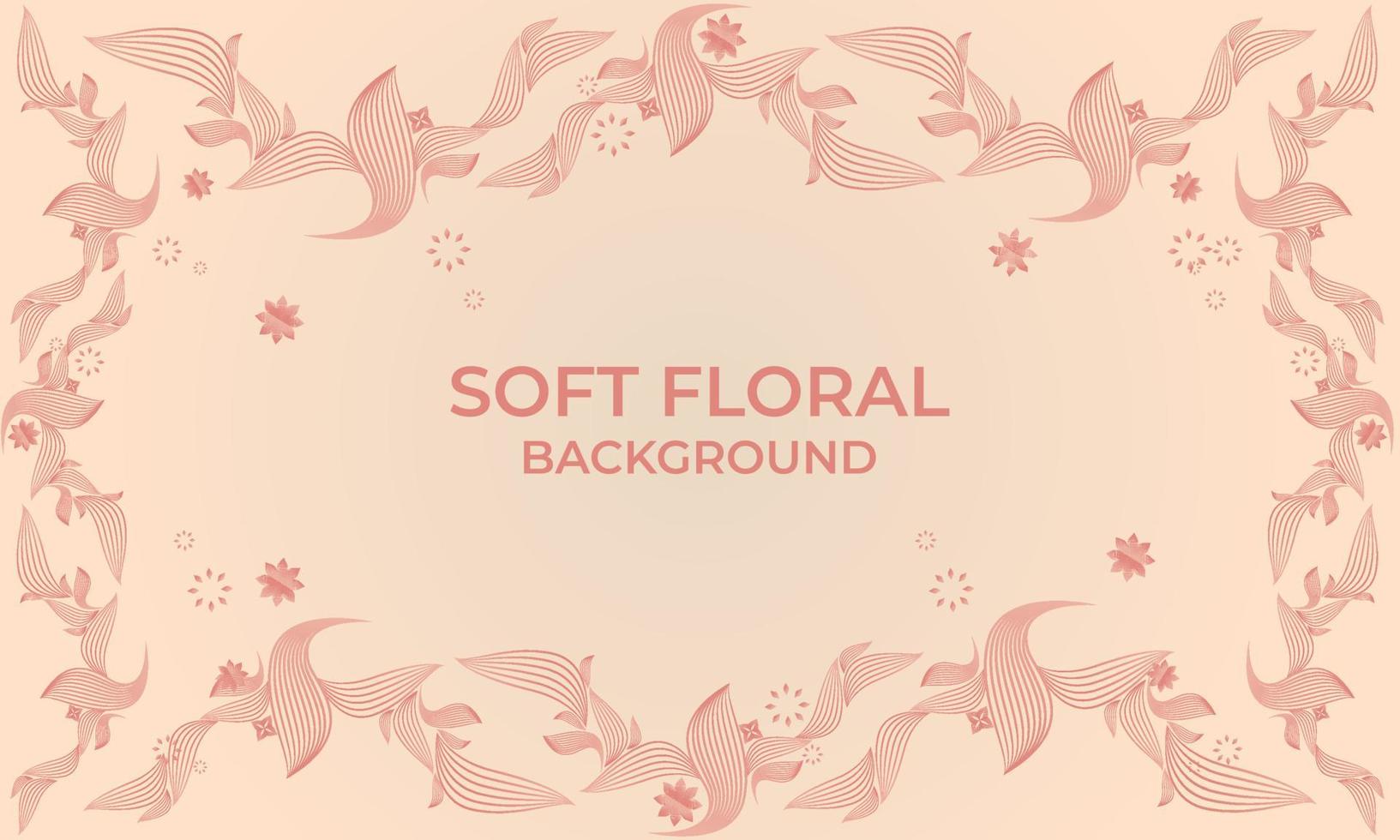 soft color line floral ornament shape background vector