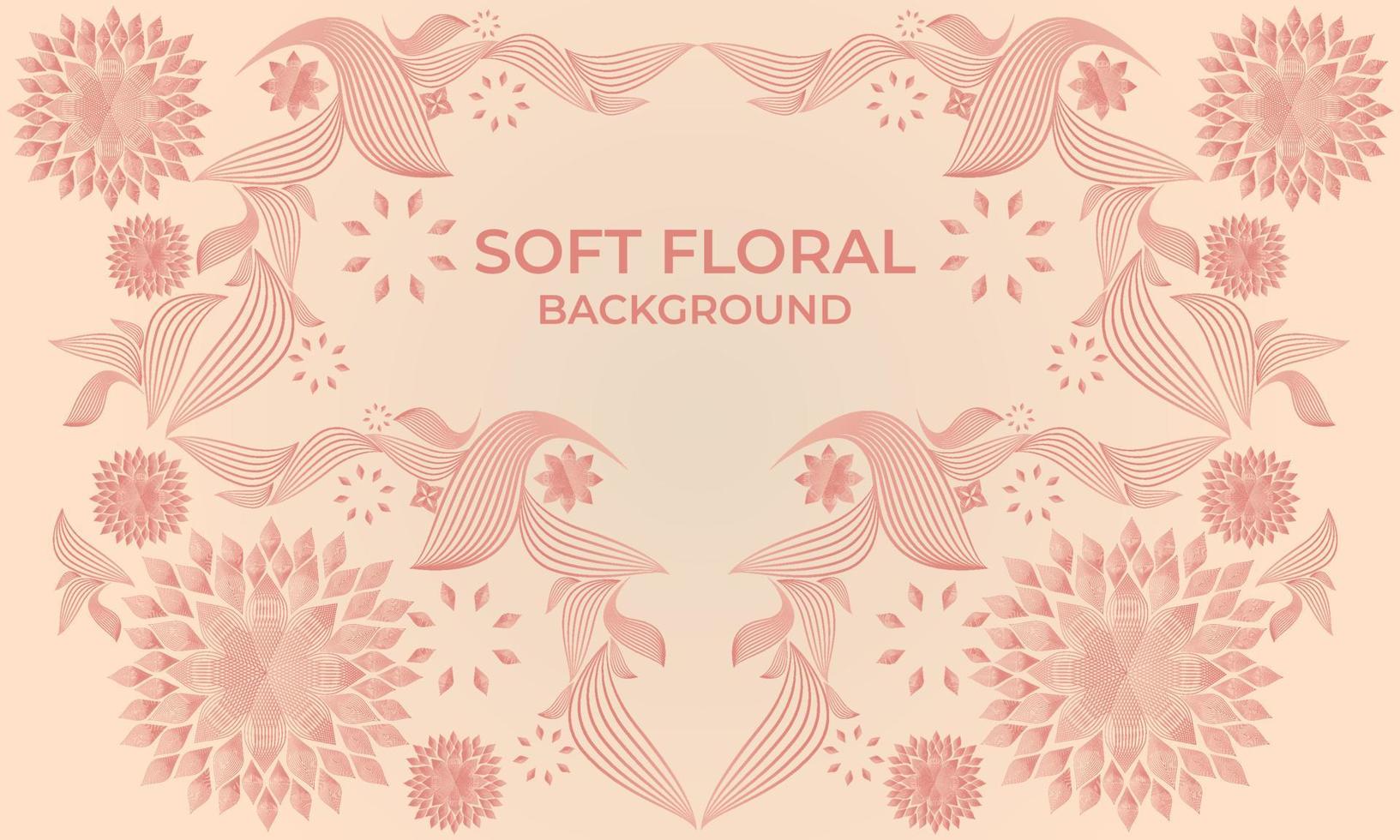 fondo de forma de ornamento floral de línea de color suave vector