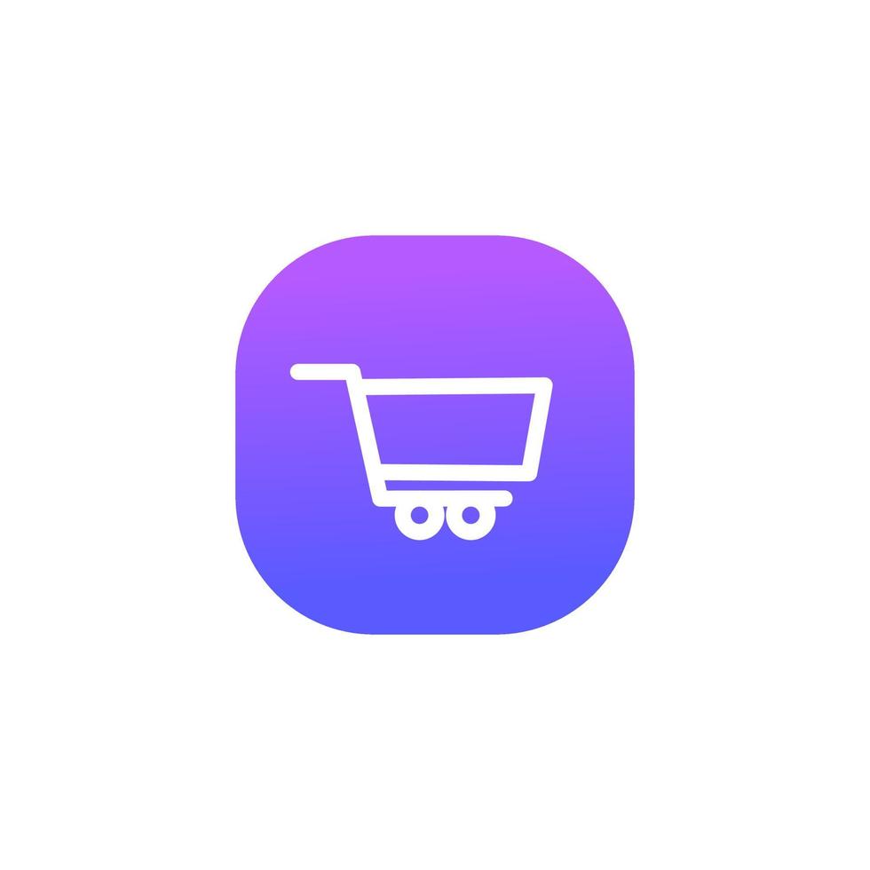 Shopping cart icon button gradient vector