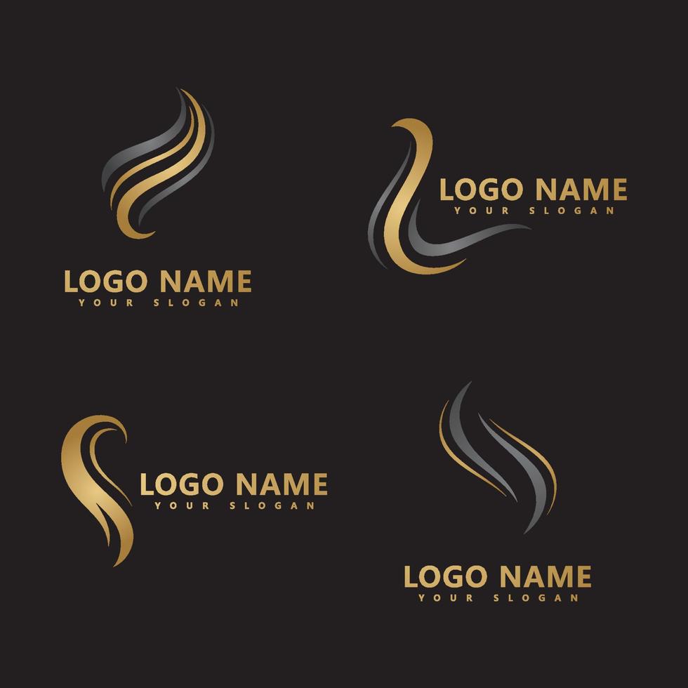 Woman's Hair logo  hair wave icon  vector template