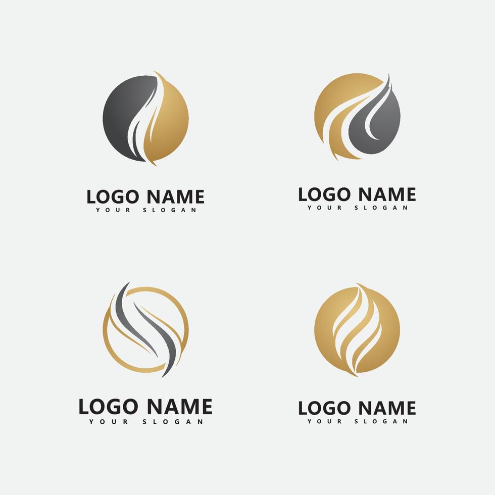 Woman's Hair logo  hair wave icon  vector template