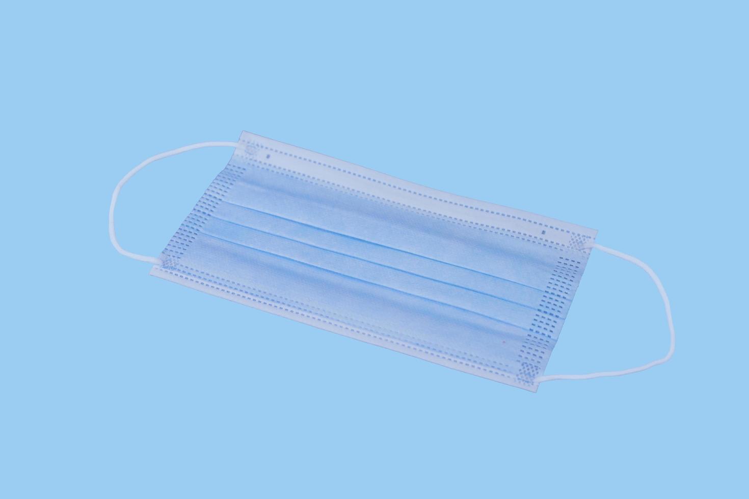Blue disposable surgical mask photo