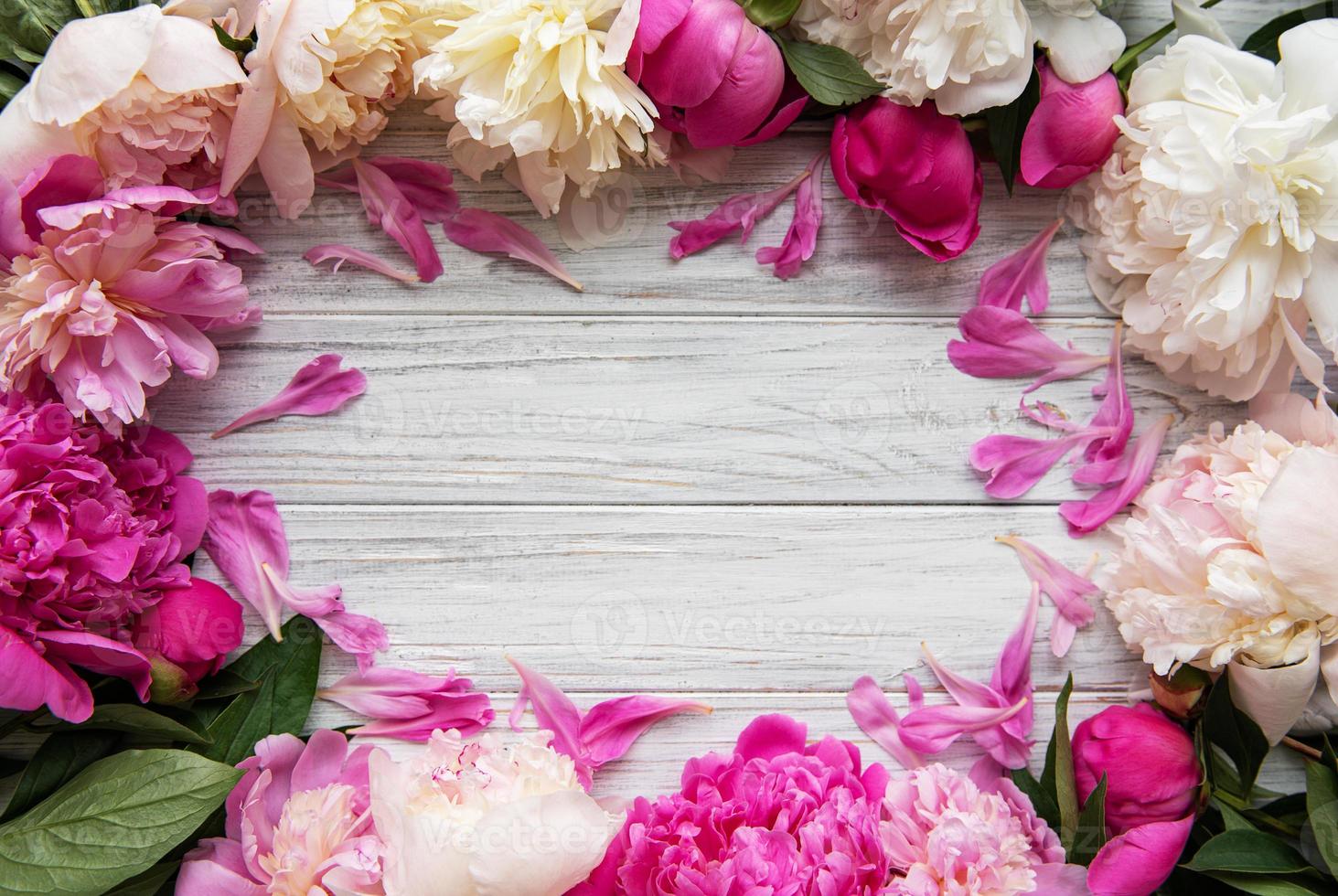 Background with pink peonies photo