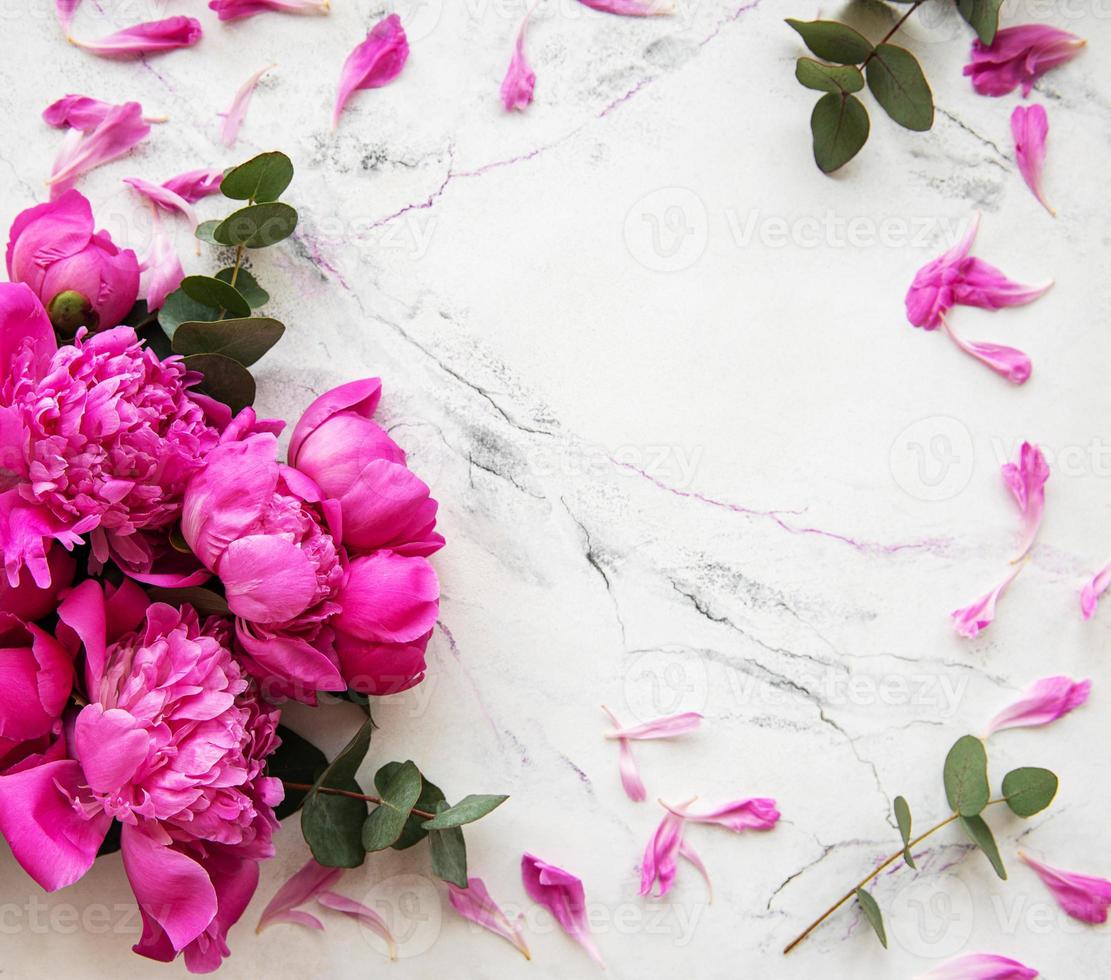 Background with pink peonies photo