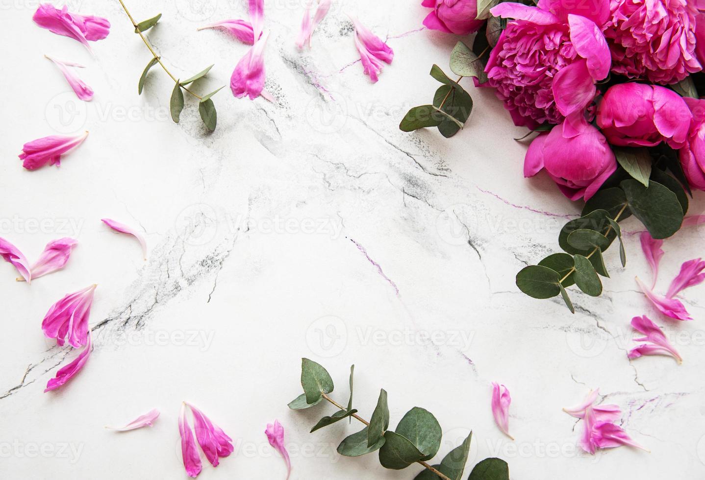 Background with pink peonies photo