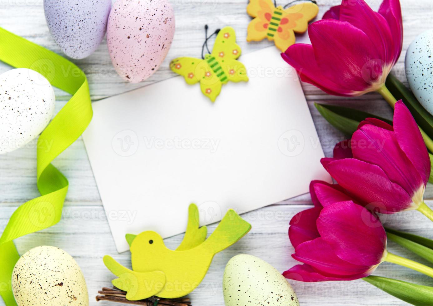 tarjeta de felicitación de pascua foto