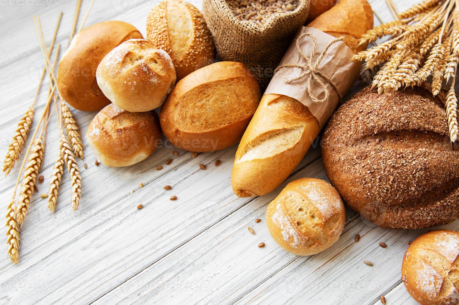 Assortment of baked bread photo