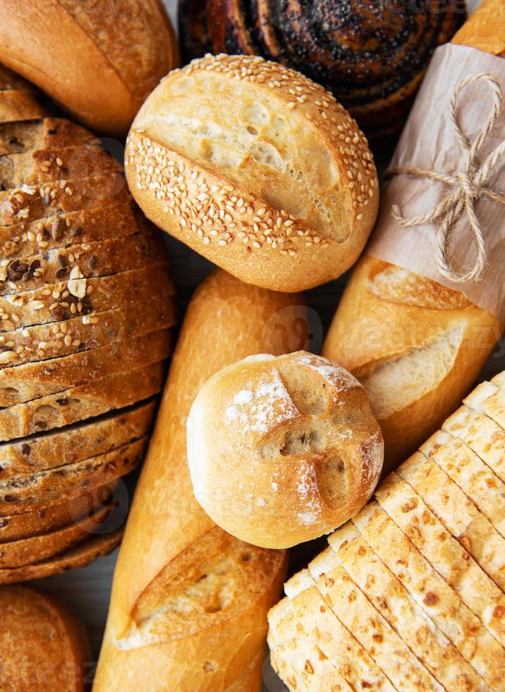 Assortment of baked bread photo