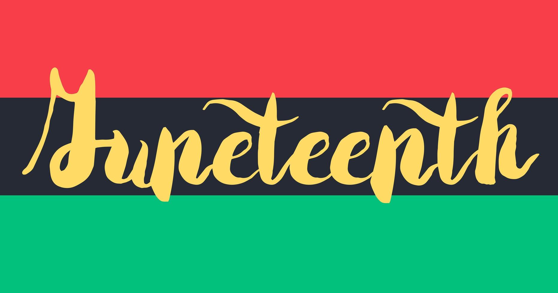 Juneteenth Banner With Flag vector