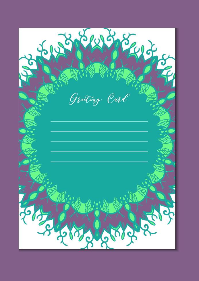 Mandala oriental template card vector