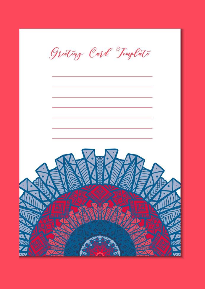 Mandala oriental template card vector