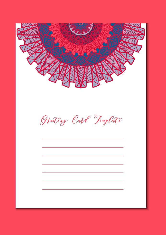 Mandala oriental template card vector