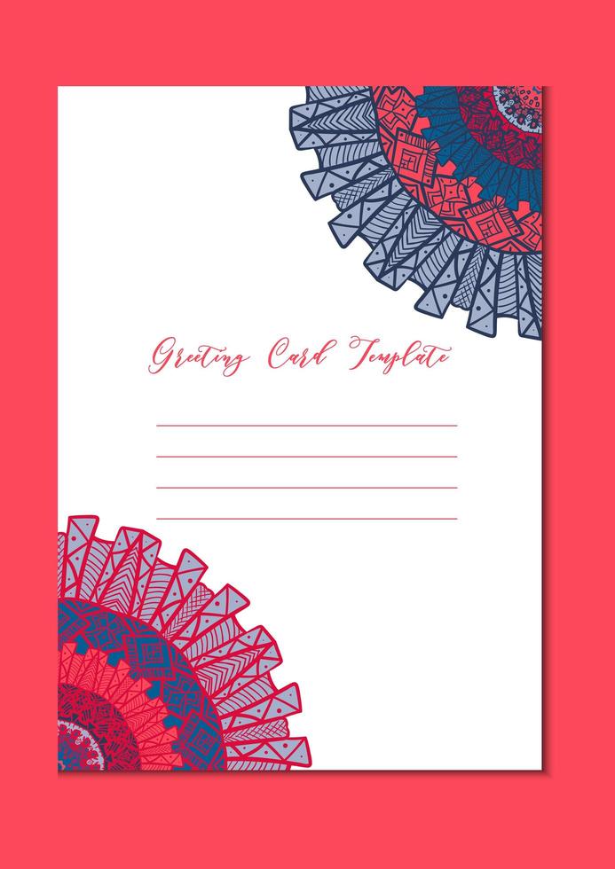 tarjeta de plantilla mandala oriental vector