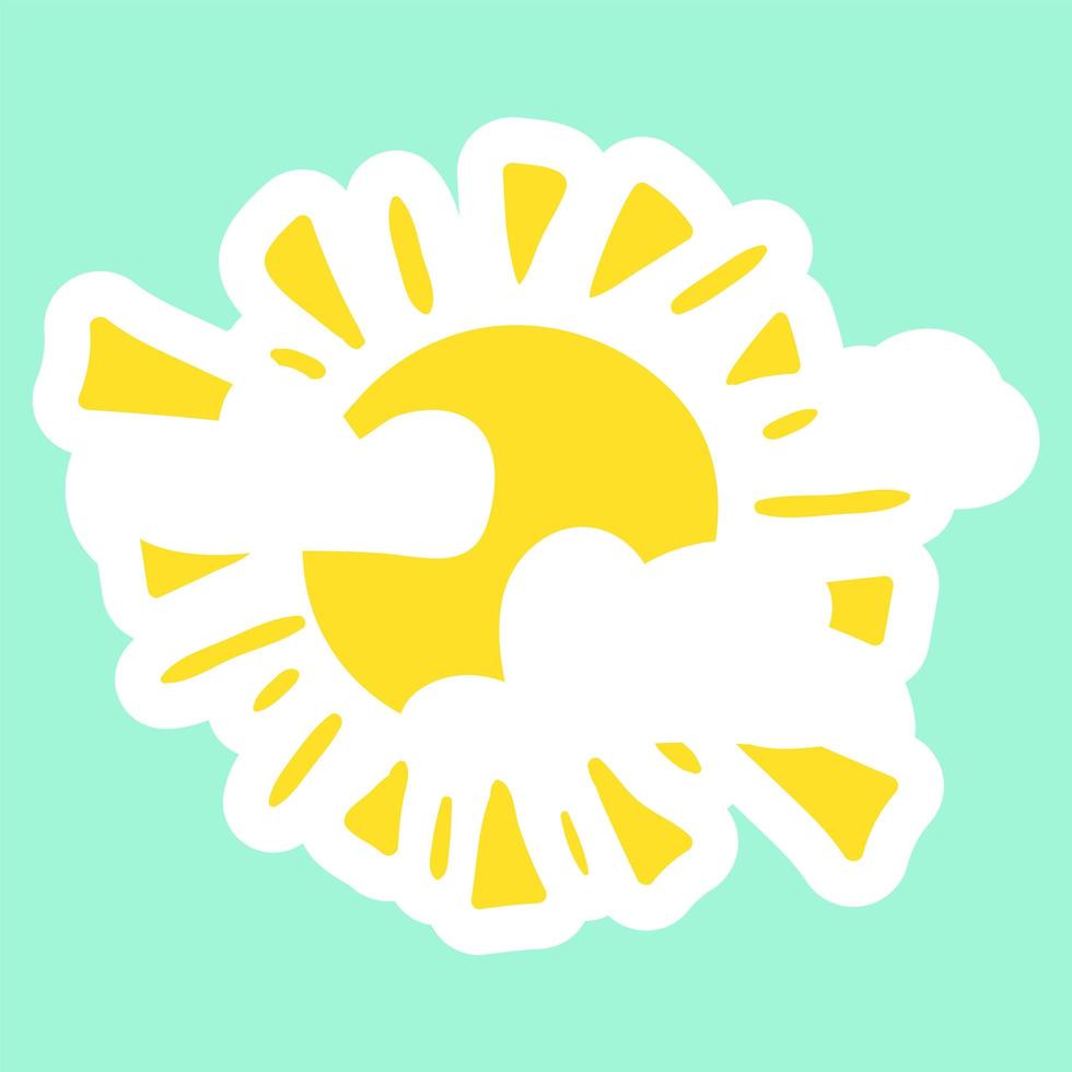 Yellow fun sun vector