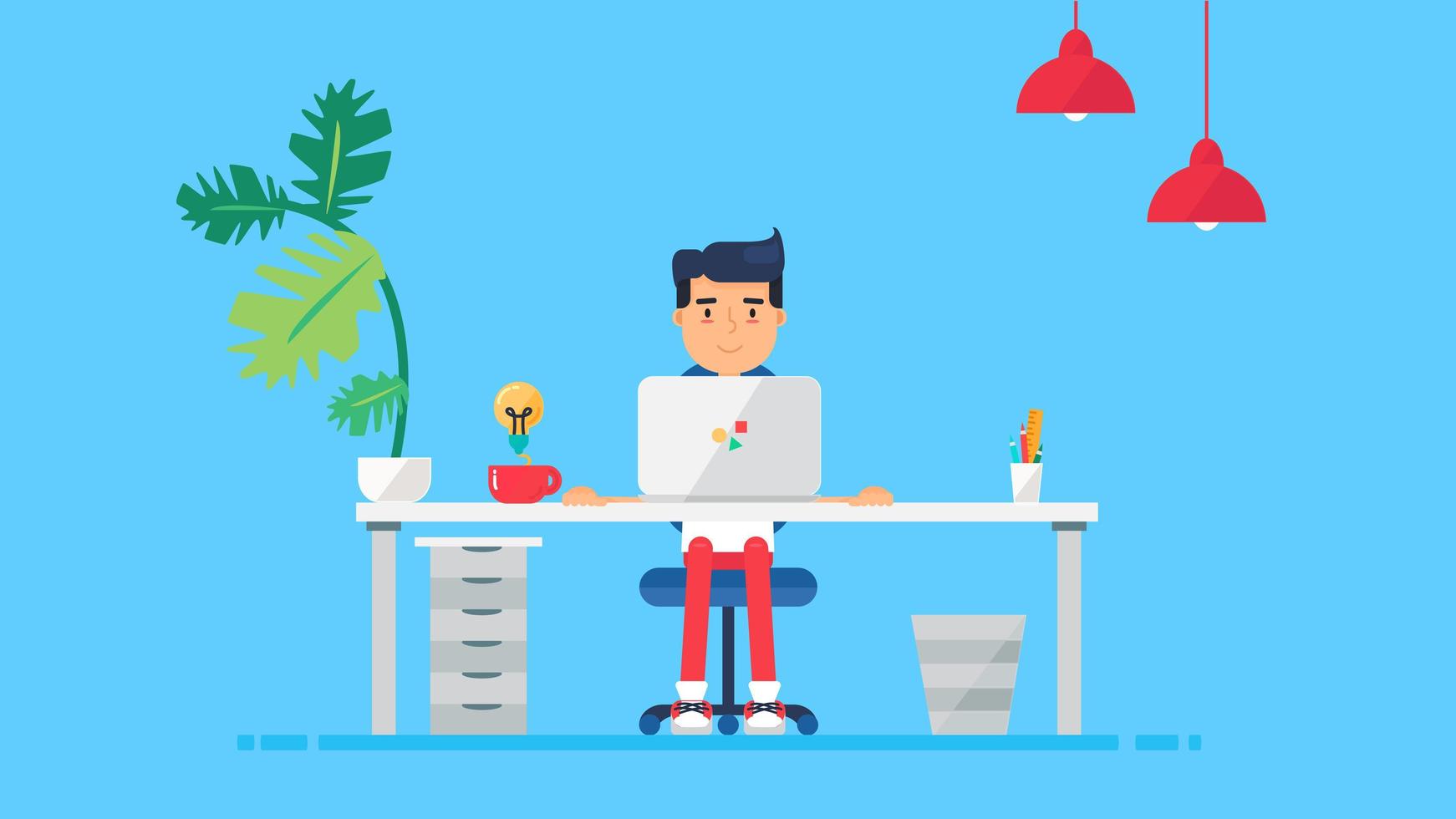 Creative Tech Workspace vector