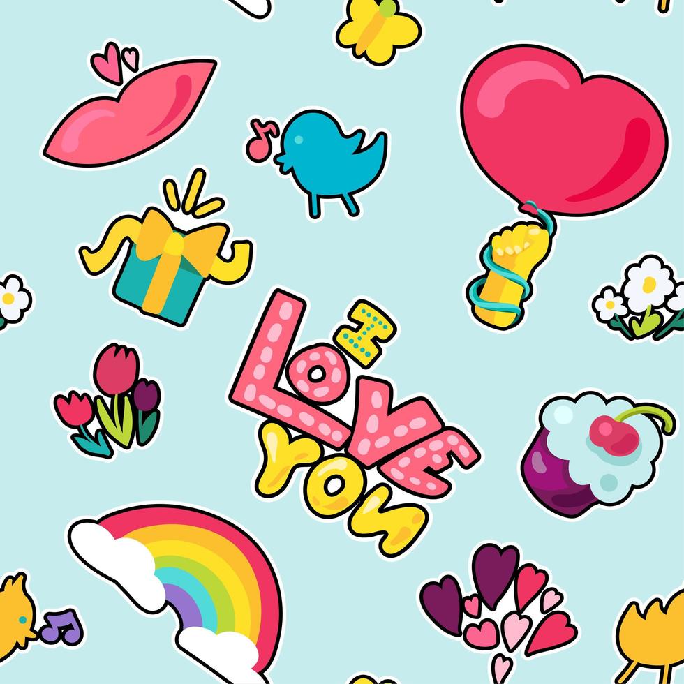 Vector Romantic Love Seamless Pattern