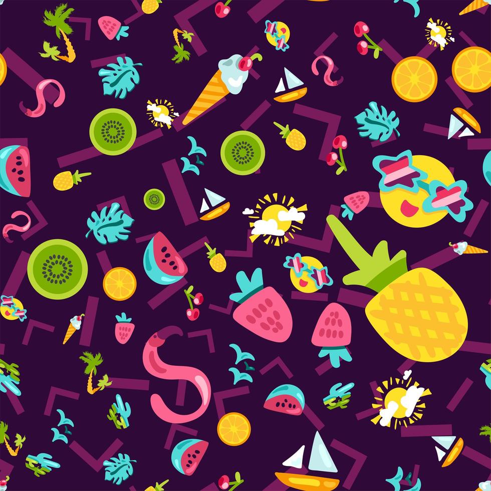 Vector Tropical Summer Seamless Pattern