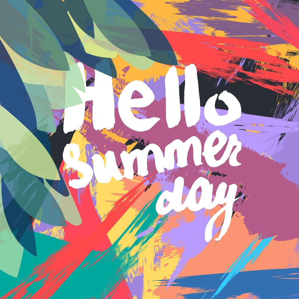 Hello Summer Lettering vector