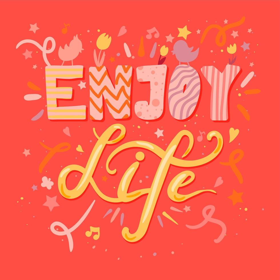 Enjoy Life Lettering vector