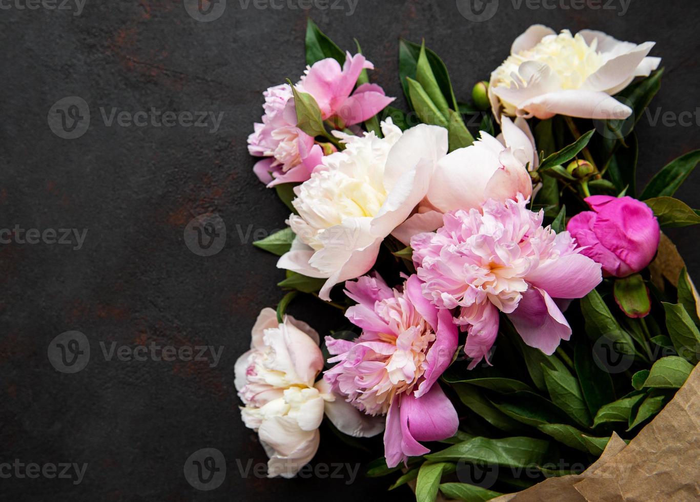 Background with pink peonies photo